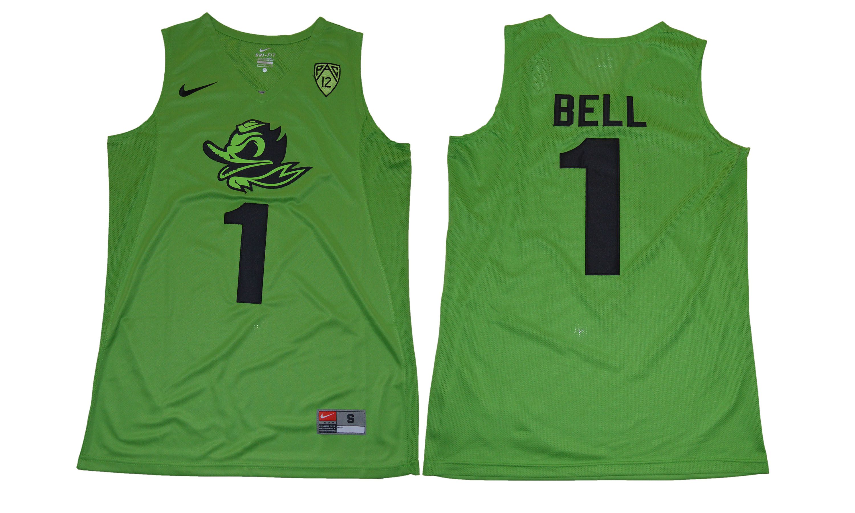Men Oregon Ducks #1 Bell Green NCAA Jerseys->->NCAA Jersey